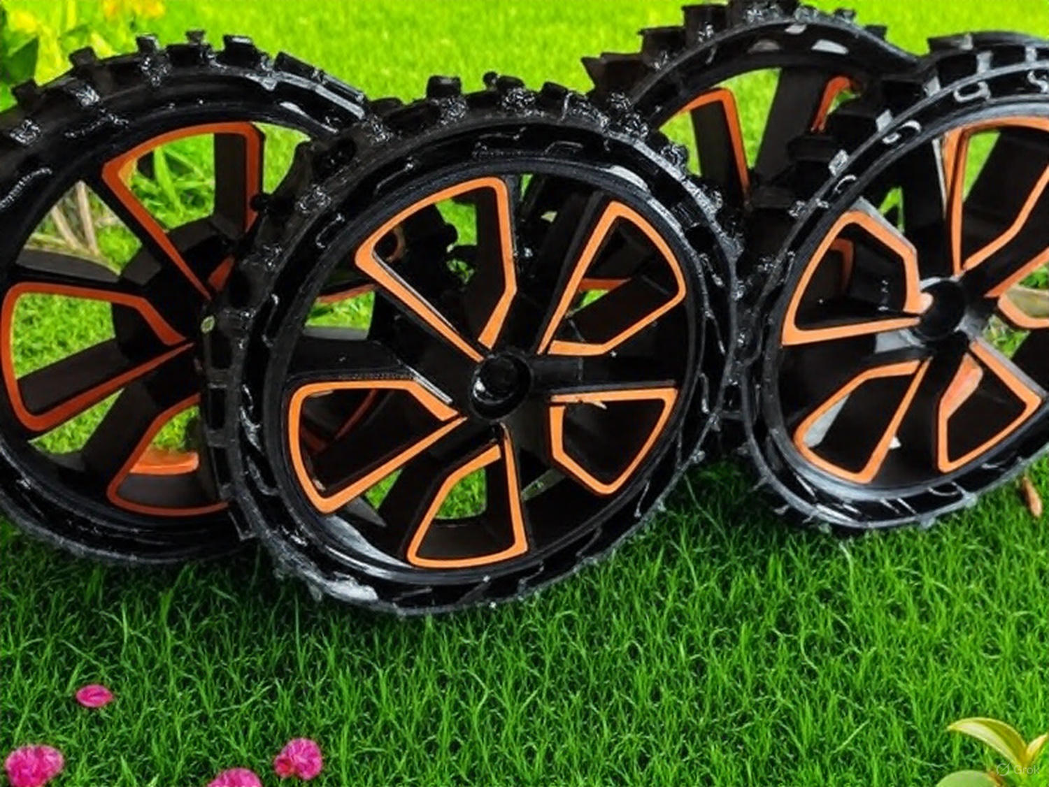Husqvarna Automower replacement wheels set for the  435AWD, 535AWD Spikes tire